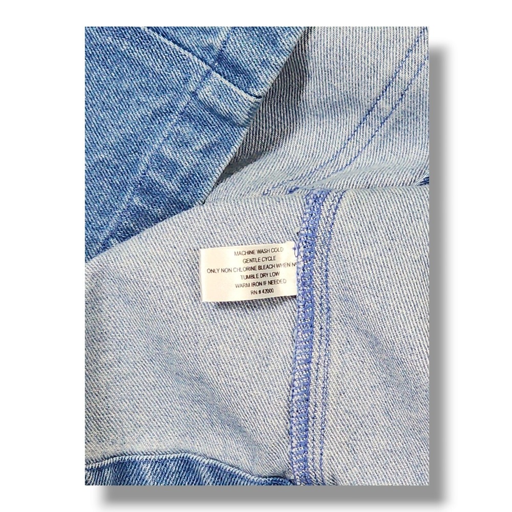 Vintage Basic Editions Med Wash Button Denim Jacket Men's Medium - Picture 9 of 9
